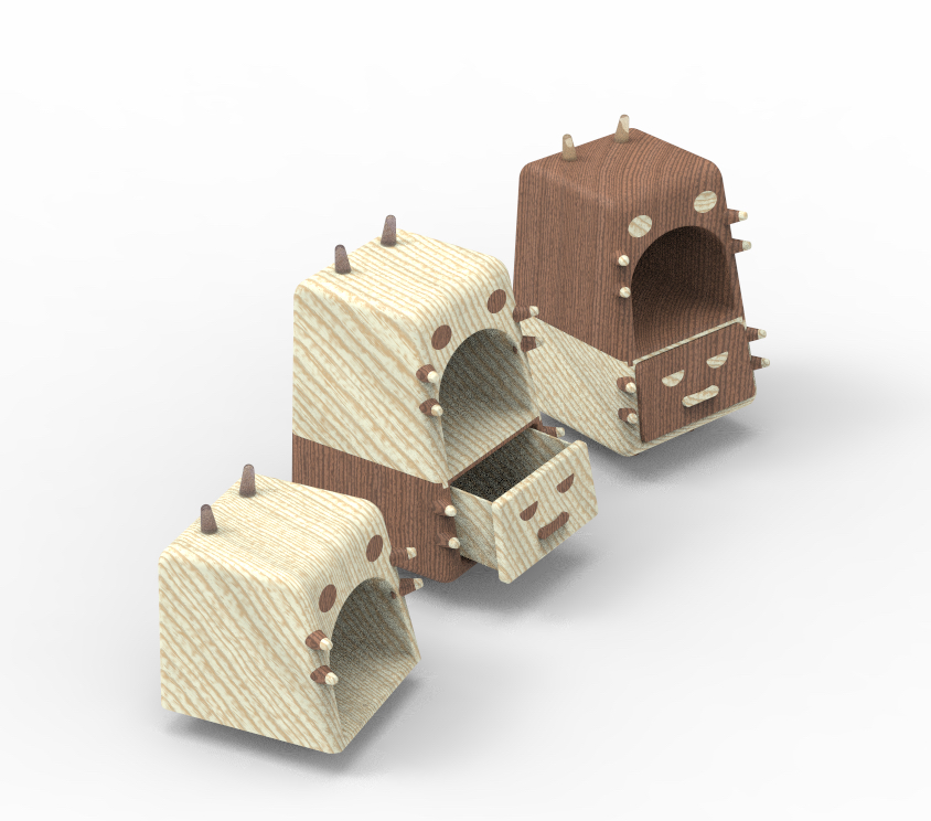 Children's storage cabinet，Children's bedside table，solid wood，