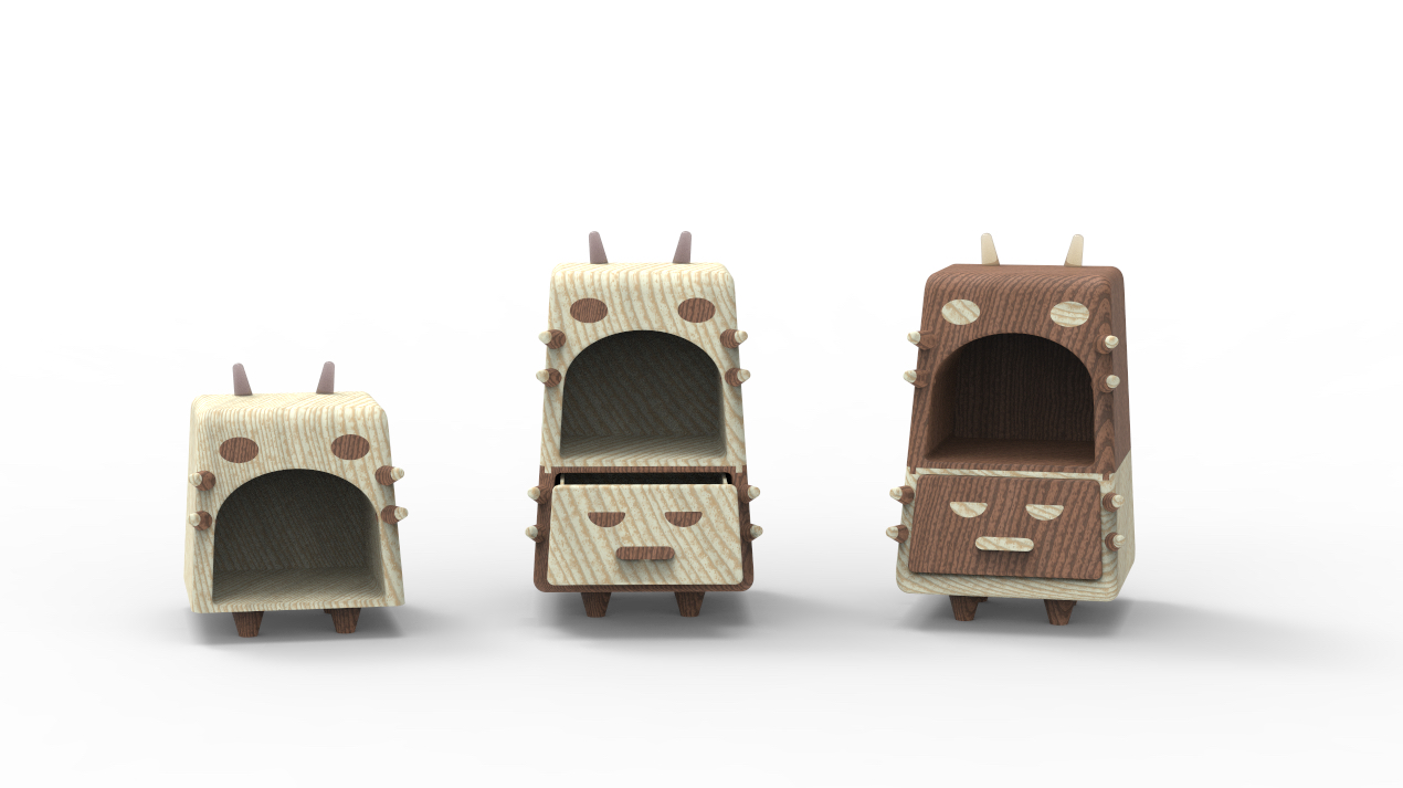 Children's storage cabinet，Children's bedside table，solid wood，