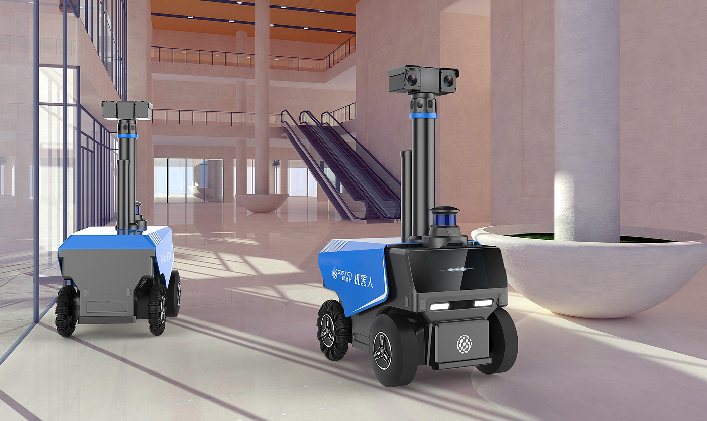 Outdoor inspection robot，Patrol robot，High-tech，5g robot，industrial design，Appearance design，