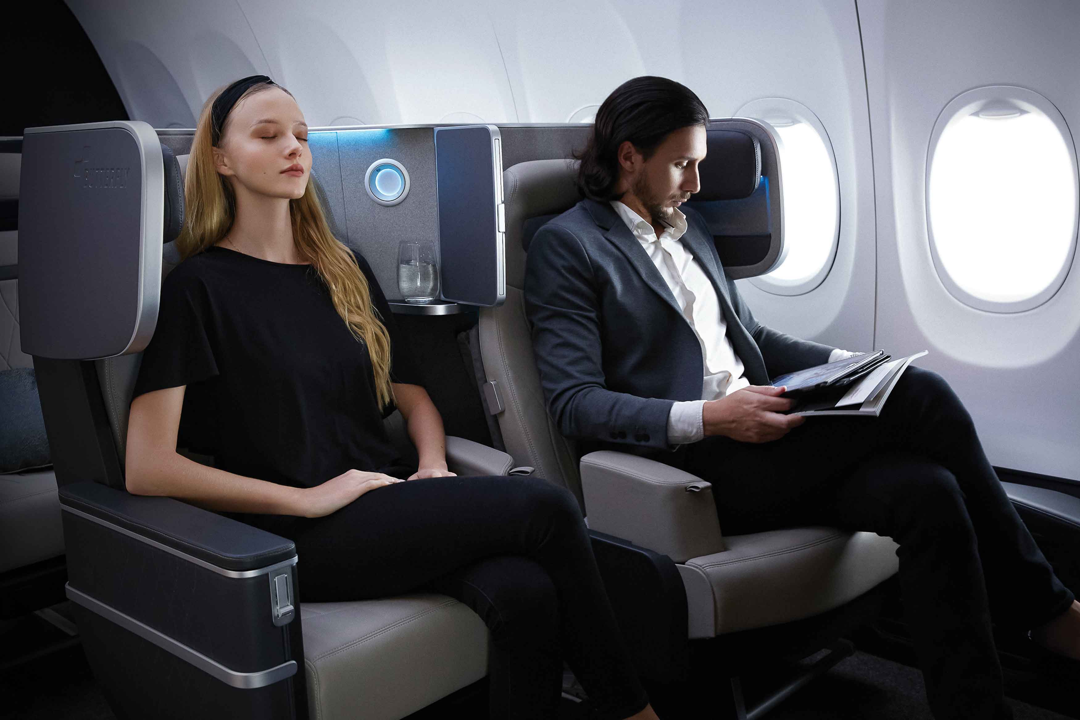 Aircraft seat，comfortable，low cost，Deformable，2021 red dot design concept award，