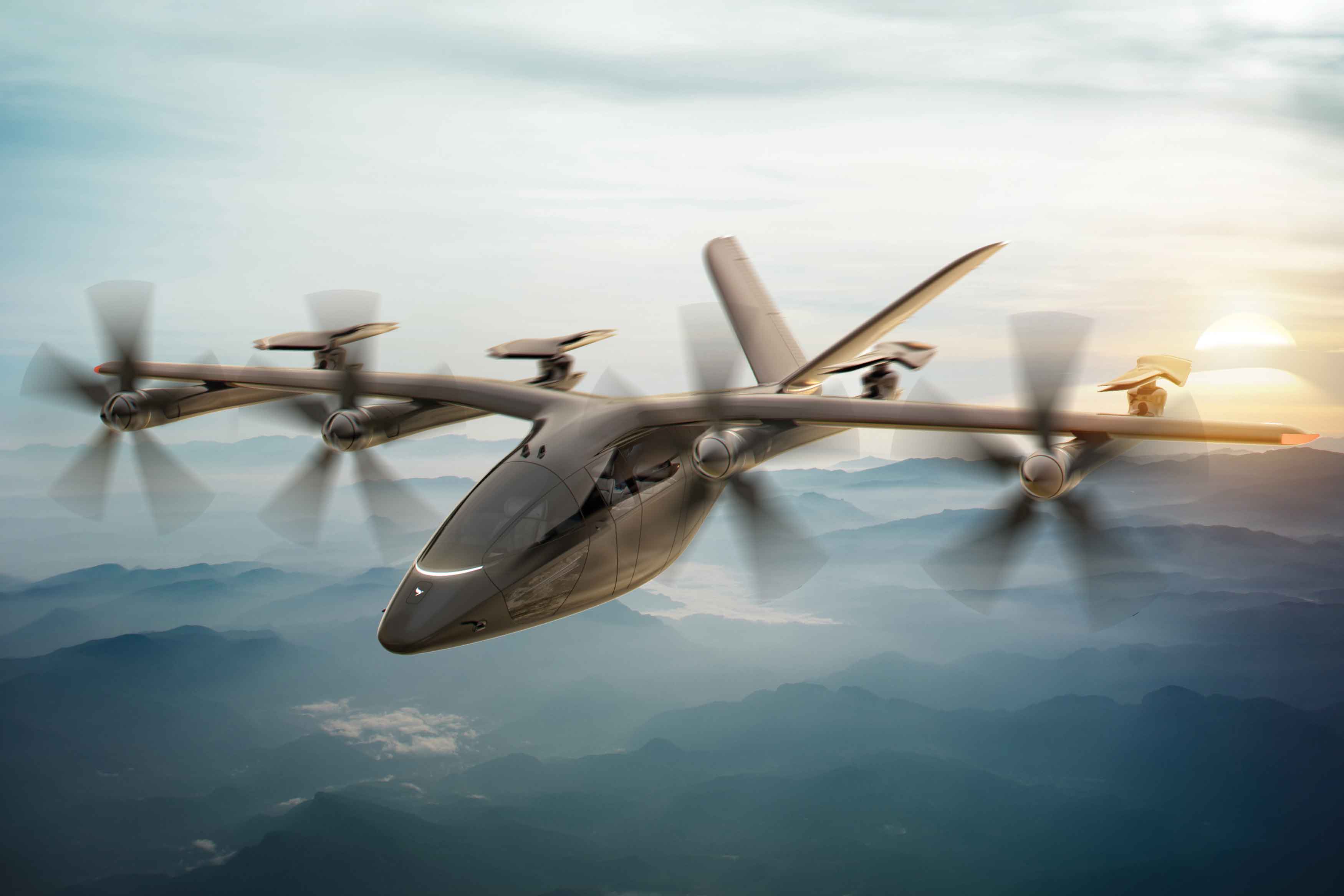 aircraft，Four person driving，Zero emission，2021 red dot design concept award，