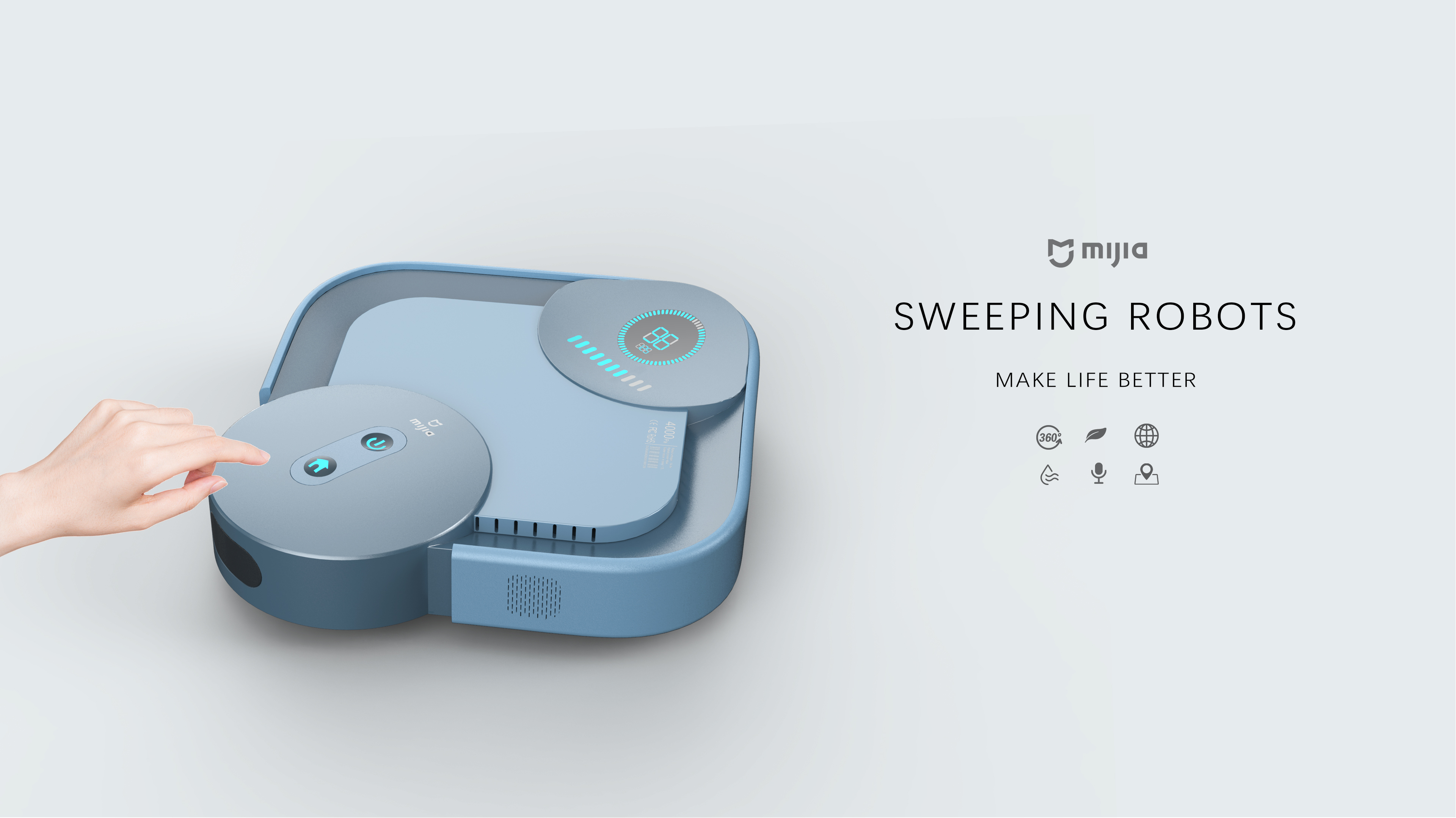 industrial design，Portfolio design，Sweeping robot，