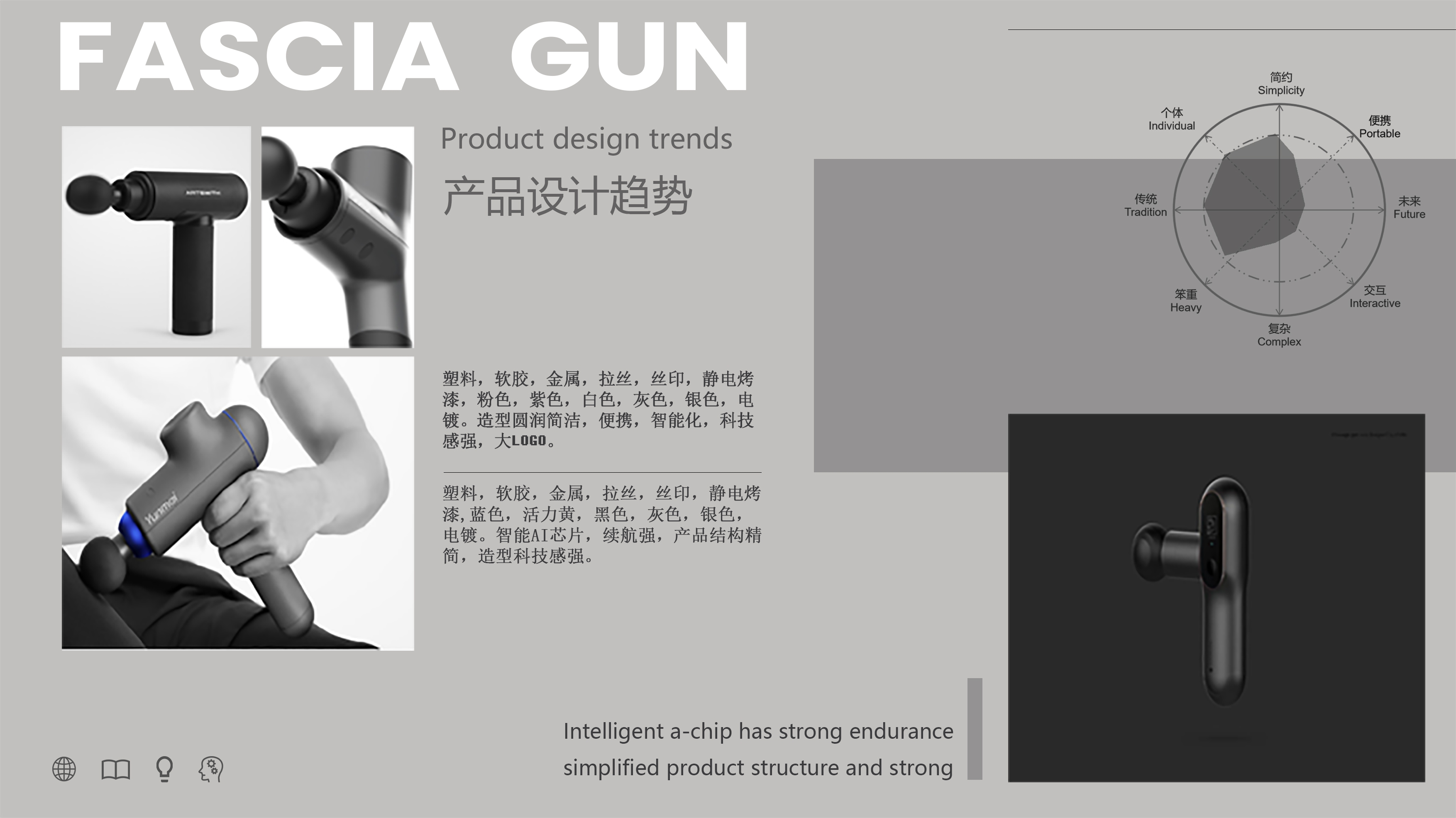 industrial design，Portfolio design，Fascia gun，