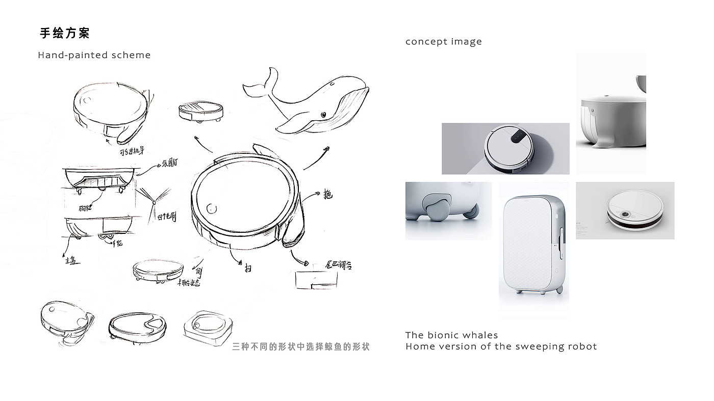 industrial design，Portfolio design，Intelligent sweeping robot，