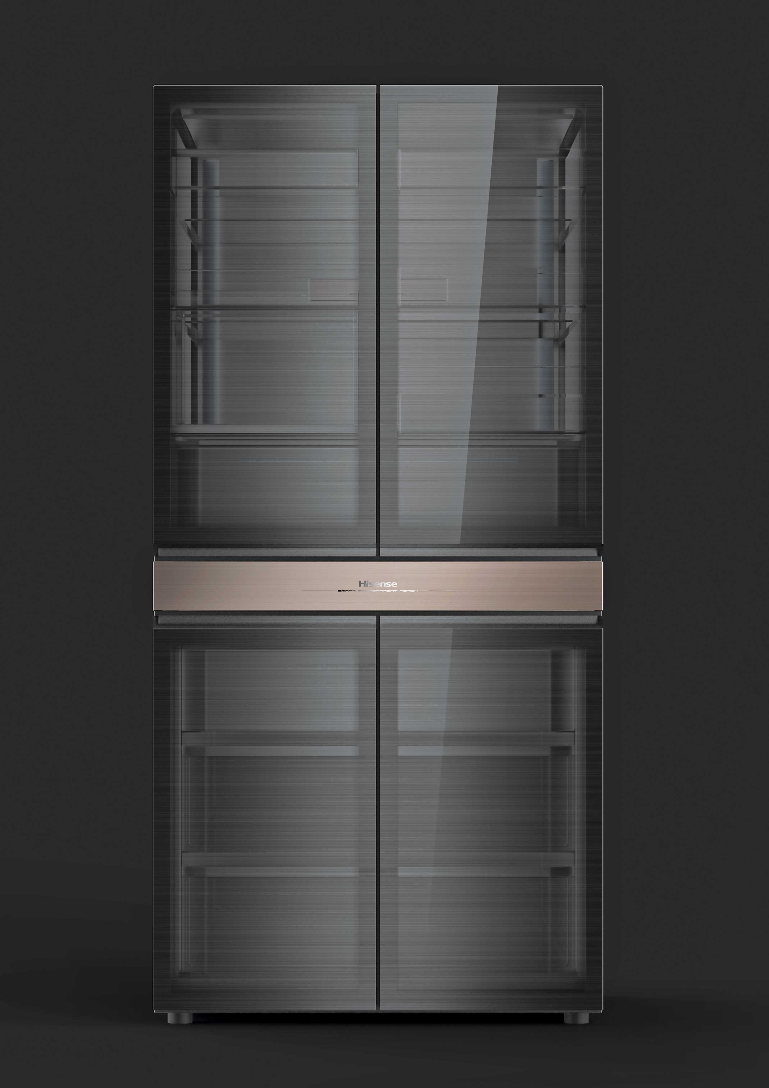 Refrigerator，Full transparent door，Metal interior，2021 red dot design concept award，