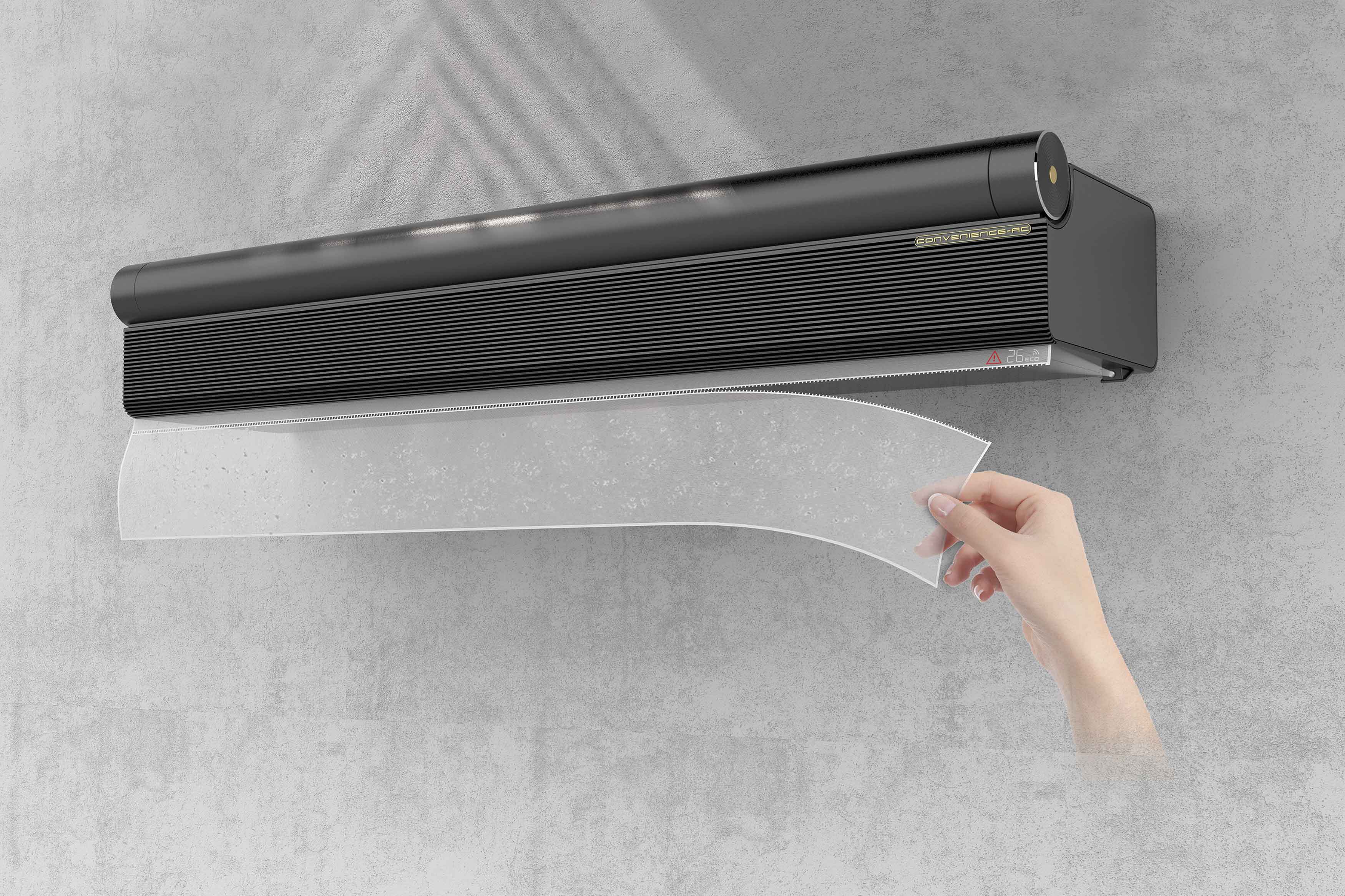 air conditioner，Easy to clean，black，2021 red dot design concept award，