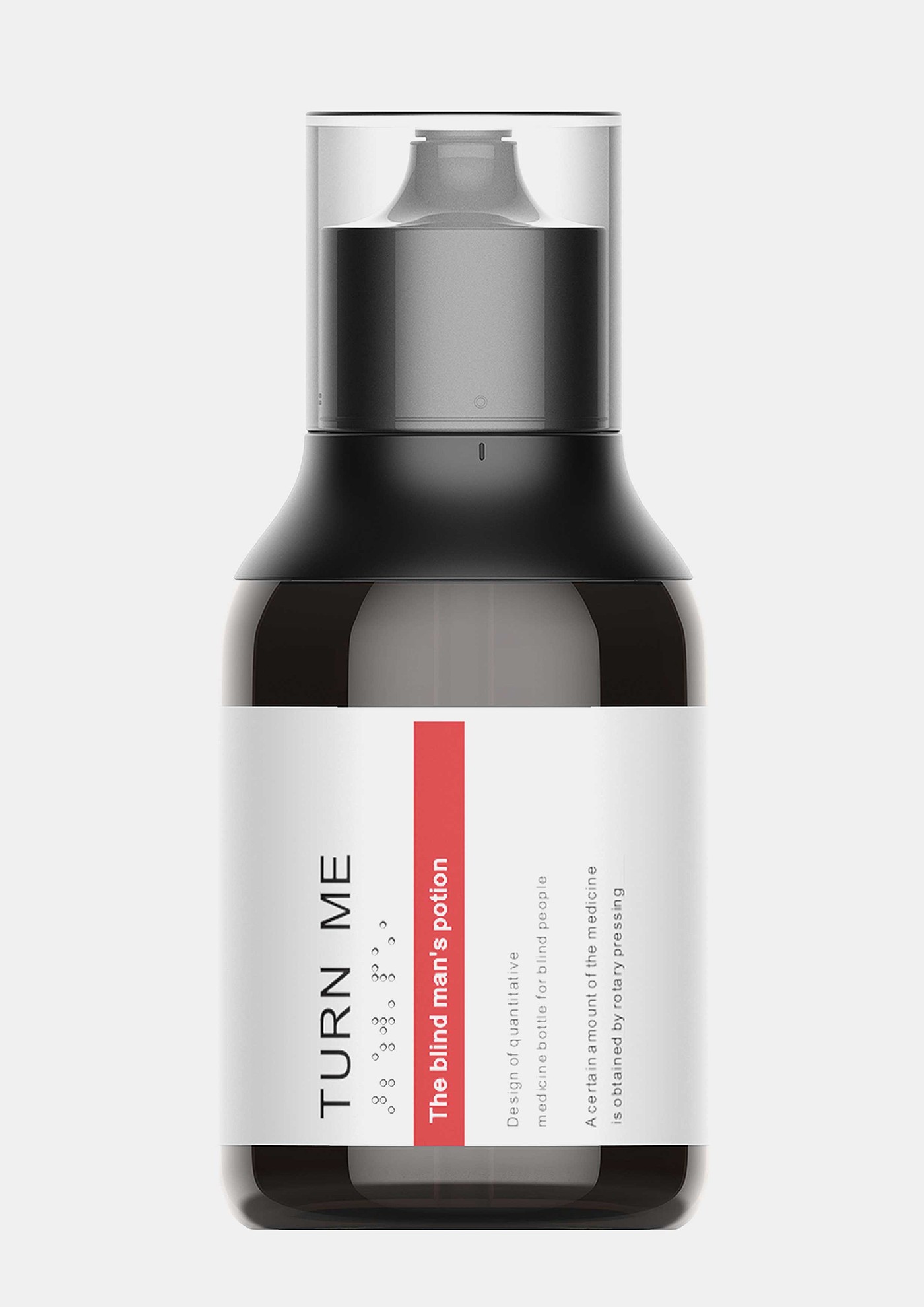 Medicine bottle，braille，2021 red dot design concept award，