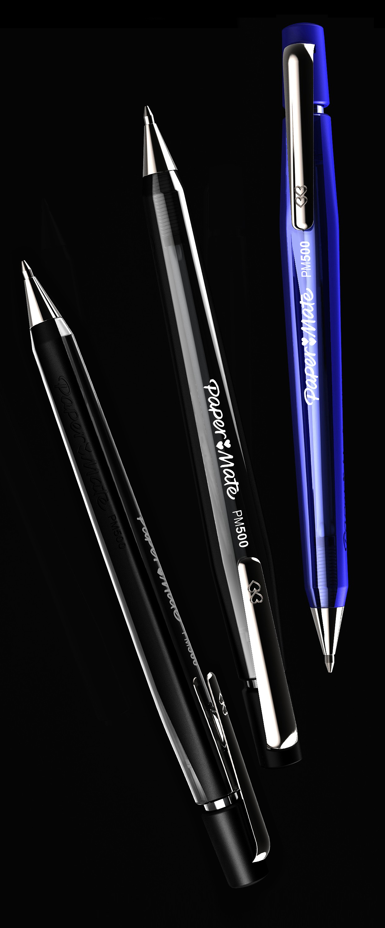 Roller ball pen，blue，black，PAPER-MATE，Erasable，