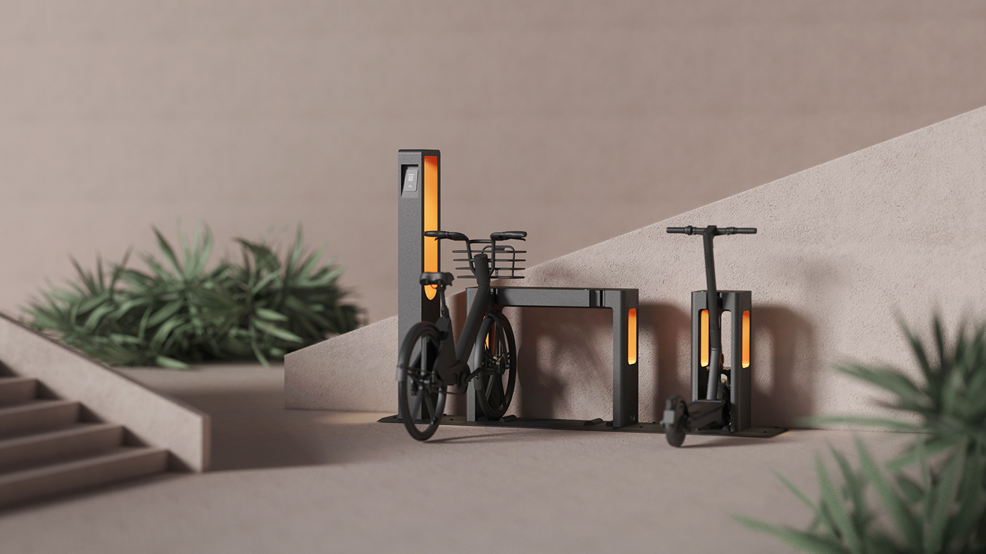Charging station，Electric bicycle，product design，Charging pile，Electric skateboard，