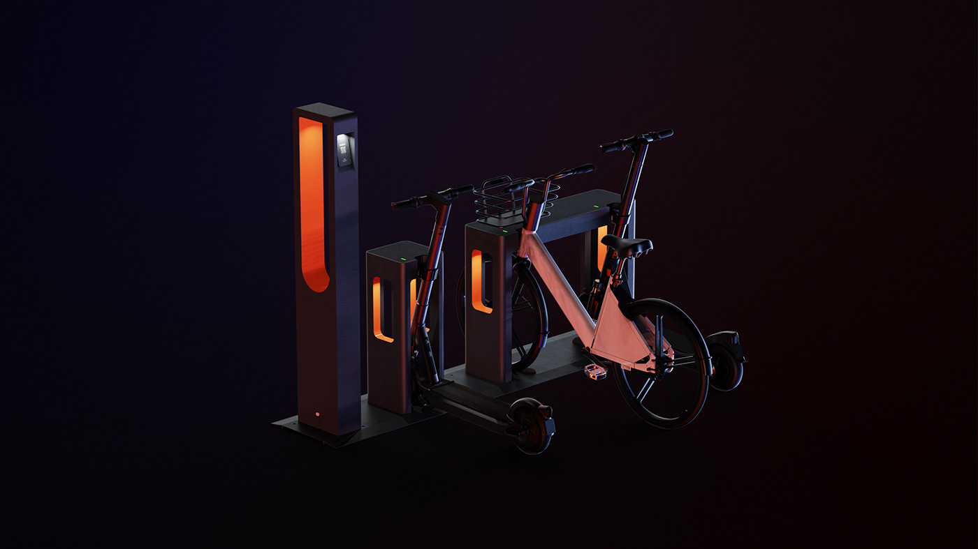 Charging station，Electric bicycle，product design，Charging pile，Electric skateboard，
