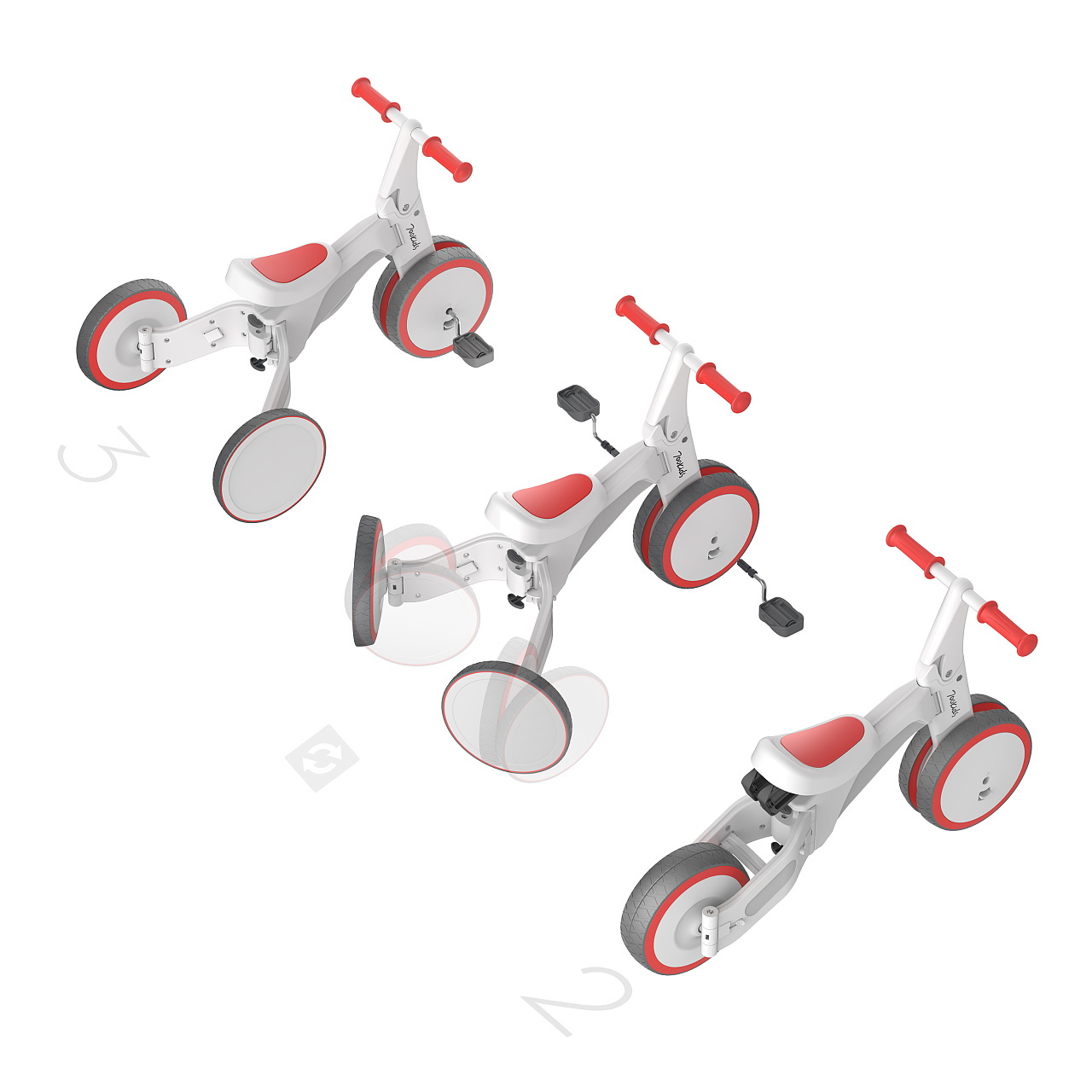 Children's painting，children，deformation，Scooter，Tricycle，healthy，motion，