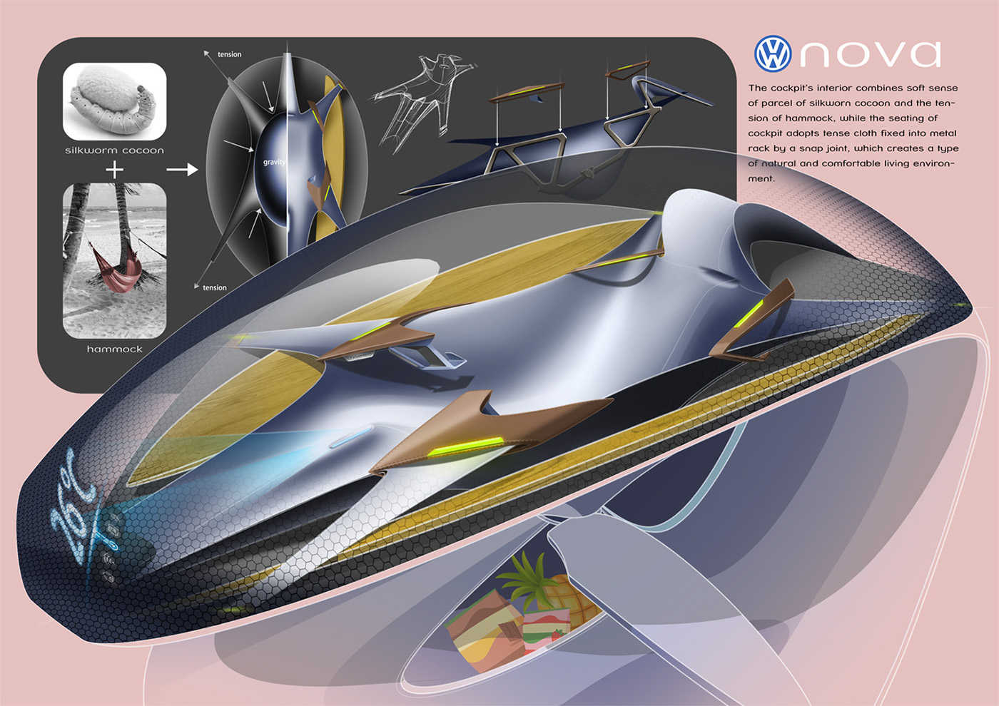 Sola Project，Ni Ti Cu shape memory alloy，Shape memory polymer，Volkswagen Nova，Volkswagen nova，Seaside leisure，