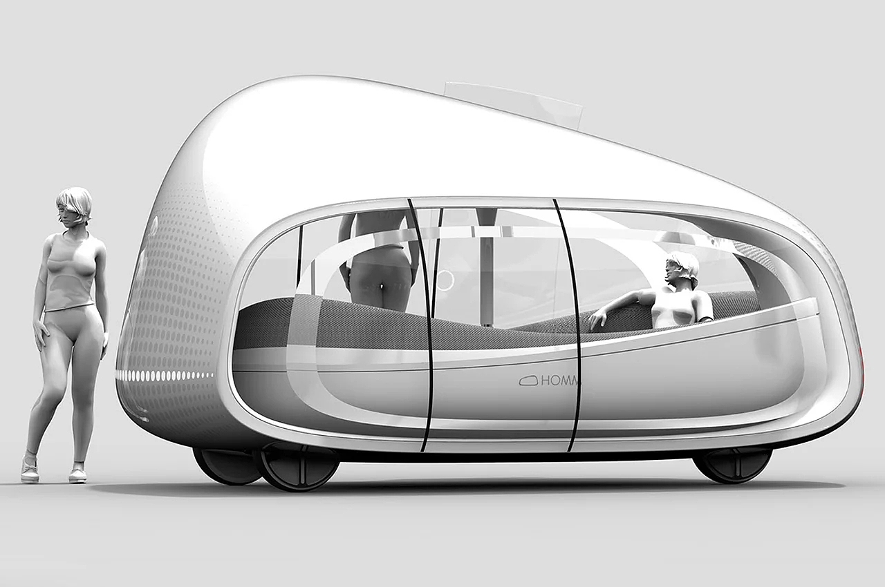 Driverless，automobile，industrial design，Three wheel experience cabin，