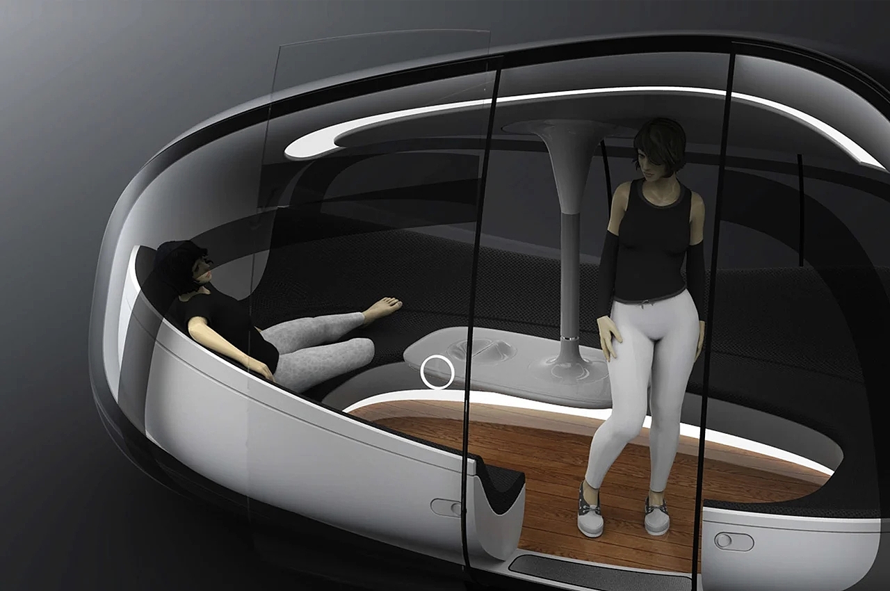 Driverless，automobile，industrial design，Three wheel experience cabin，