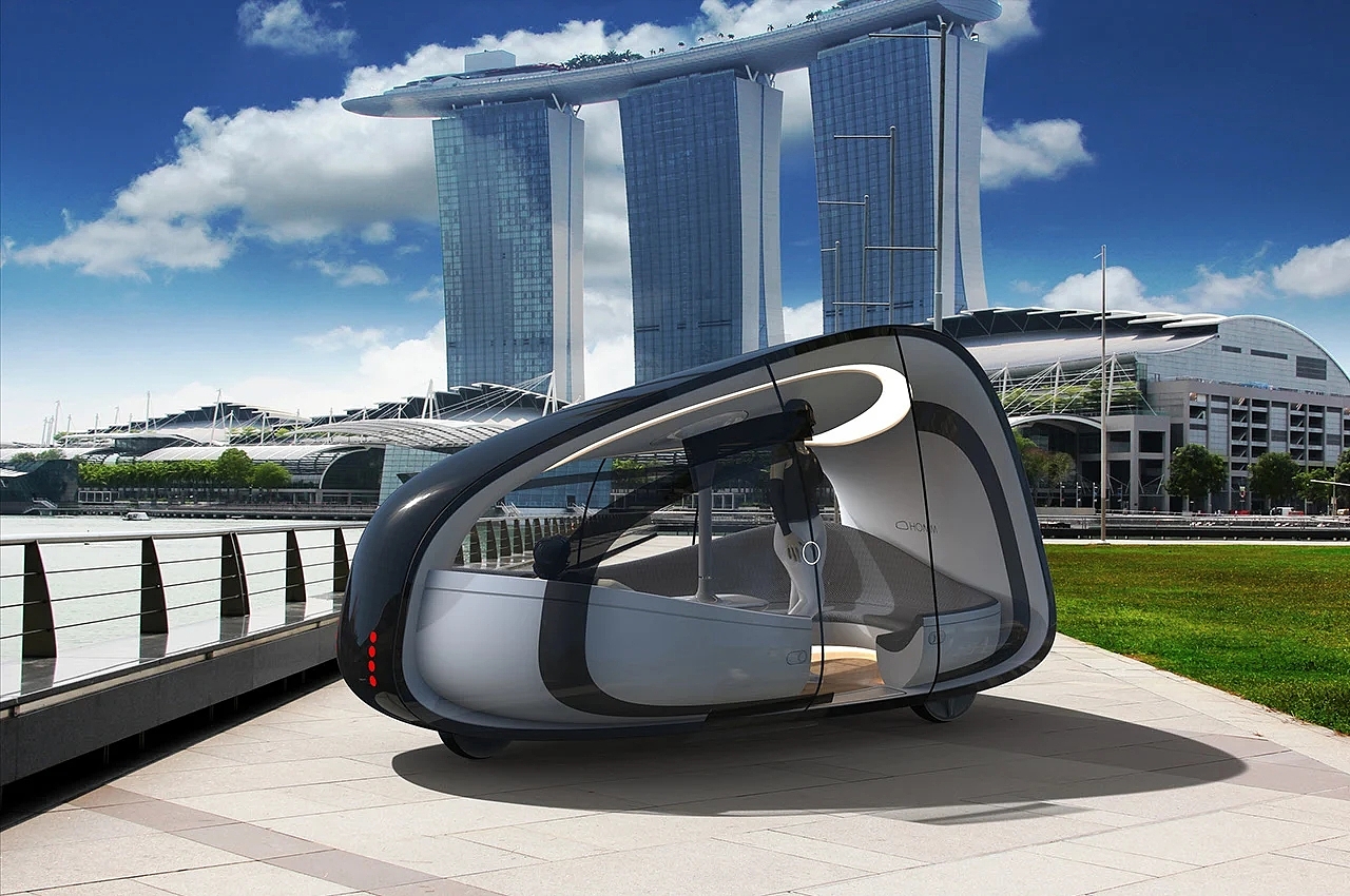 Driverless，automobile，industrial design，Three wheel experience cabin，