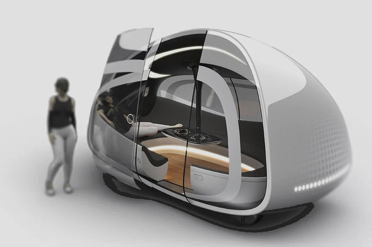 Driverless，automobile，industrial design，Three wheel experience cabin，