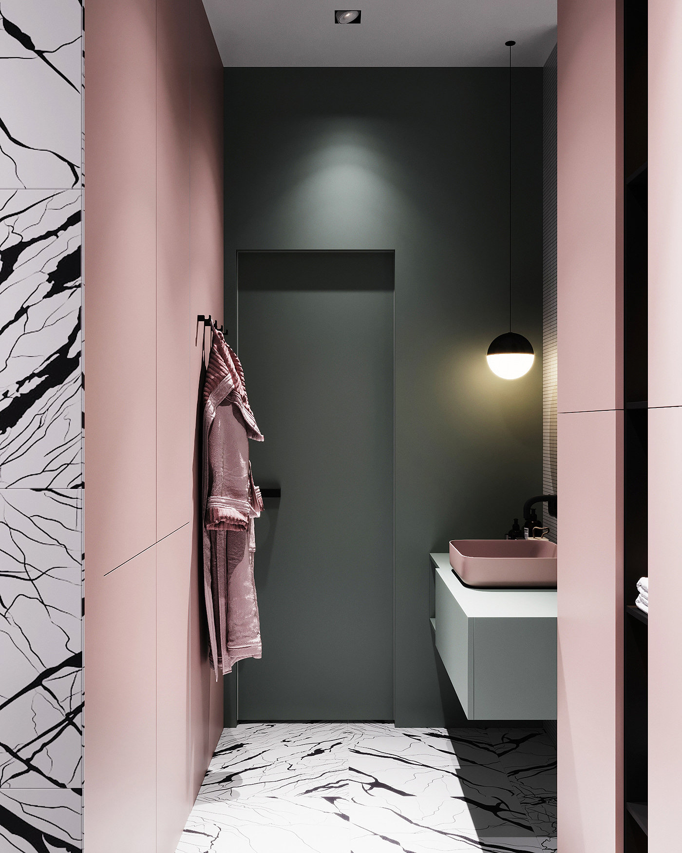 浴室，室内设计，粉色，
