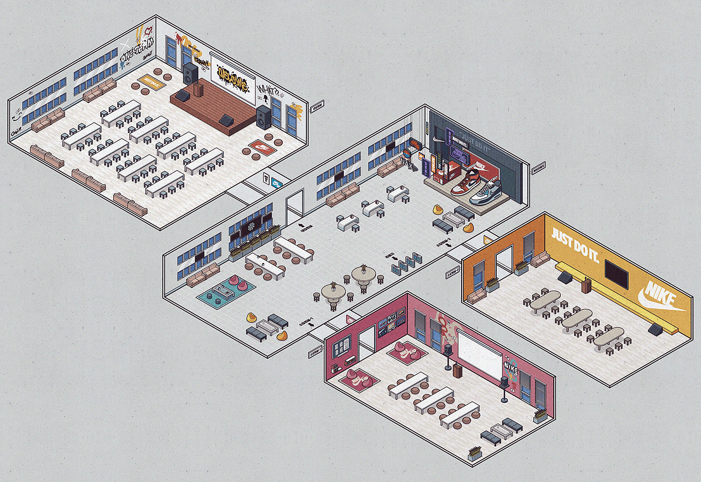 NIKE - Metaverse 'Gather' Map Illustration (2021) - 普象网