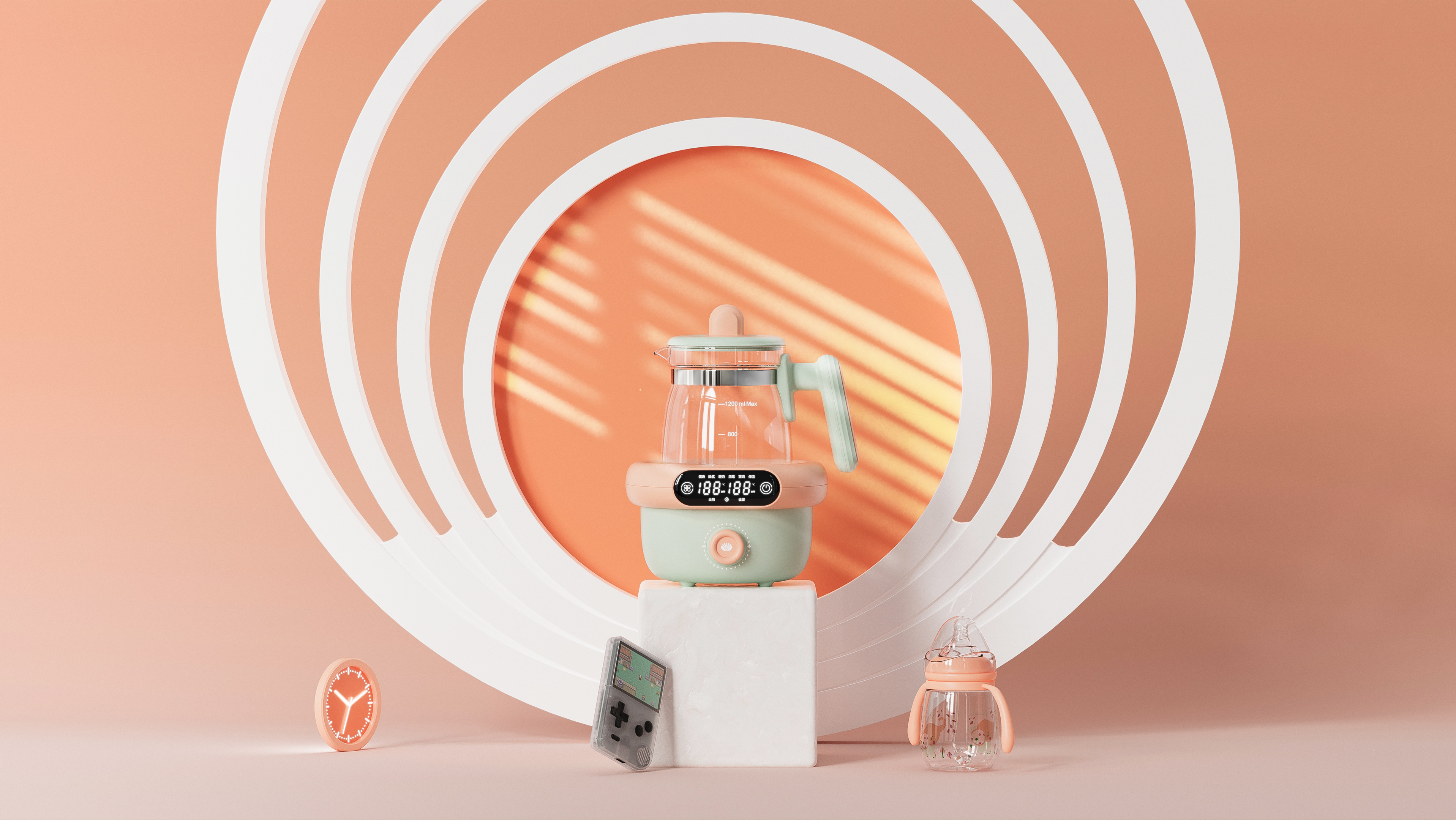 Milk mixer，doughnut，record，industrial design，