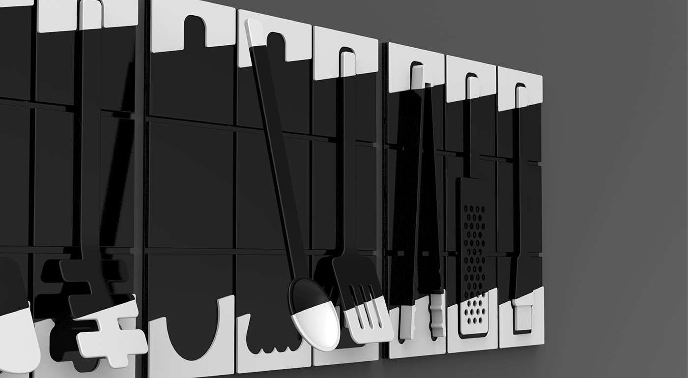 Kitchen supplies，black and white，tableware，Spoon，chopsticks，