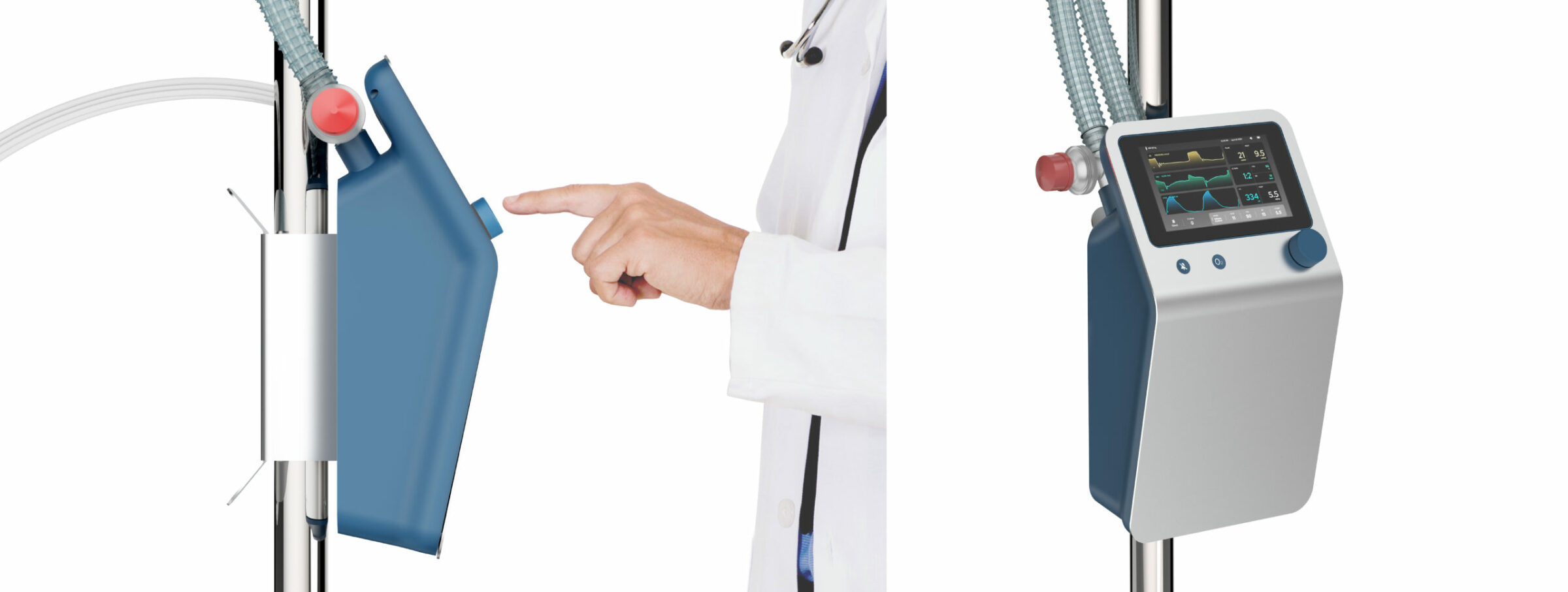 respirator，Pneumatic drive，modularization，2021 red dot design concept award，