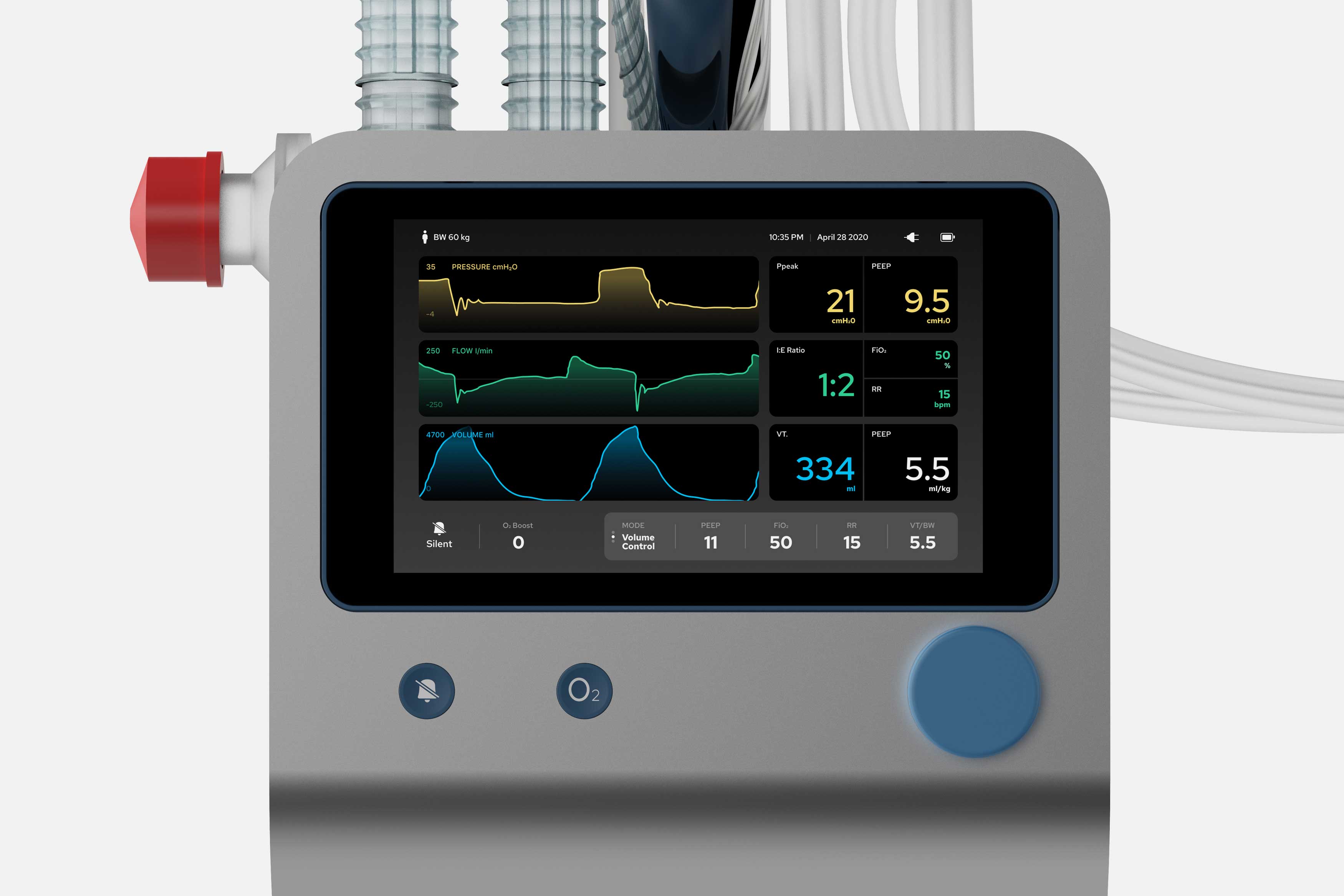 respirator，Pneumatic drive，modularization，2021 red dot design concept award，
