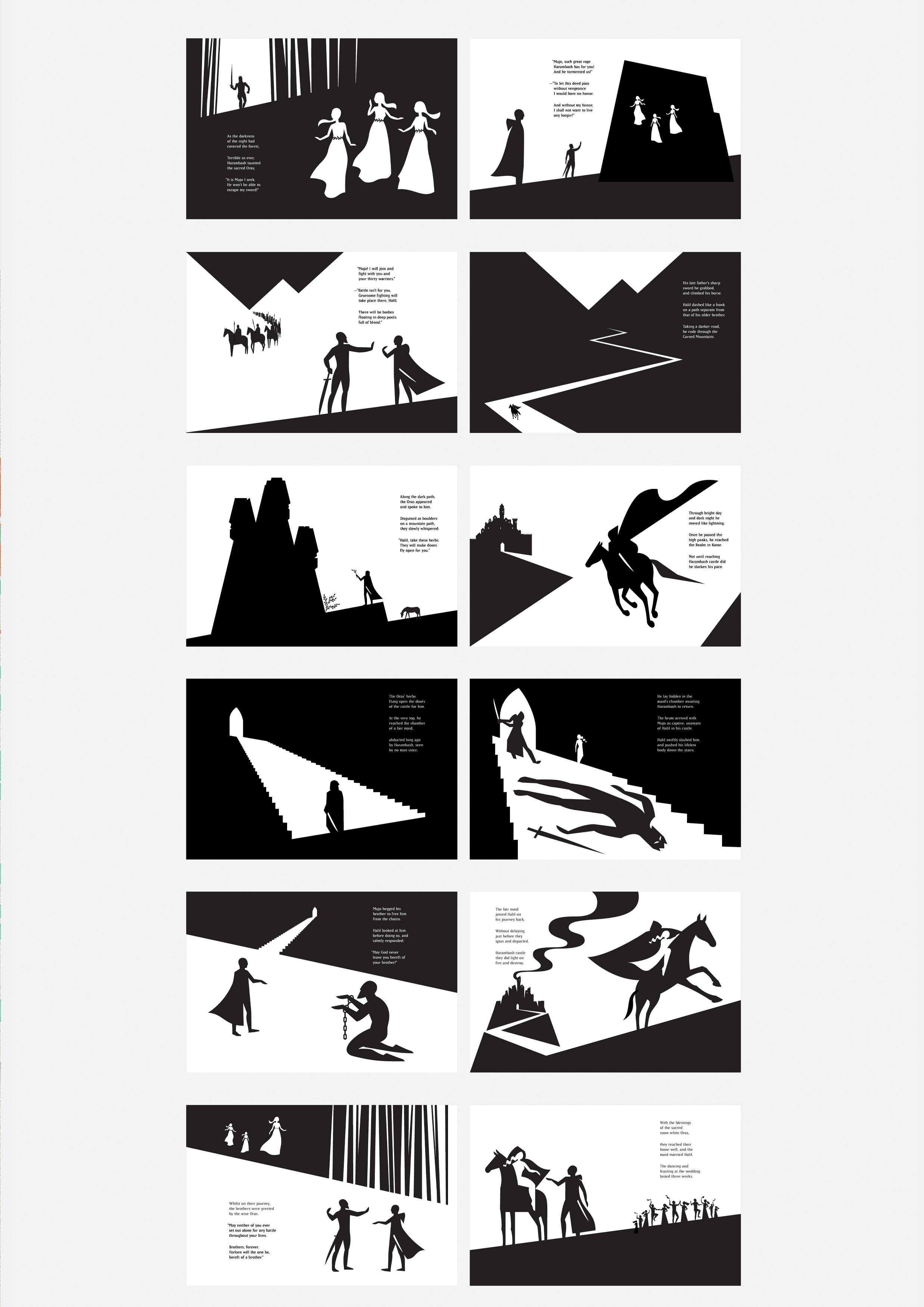 Illustration design，black and white，folk song，2021 red dot design concept award，