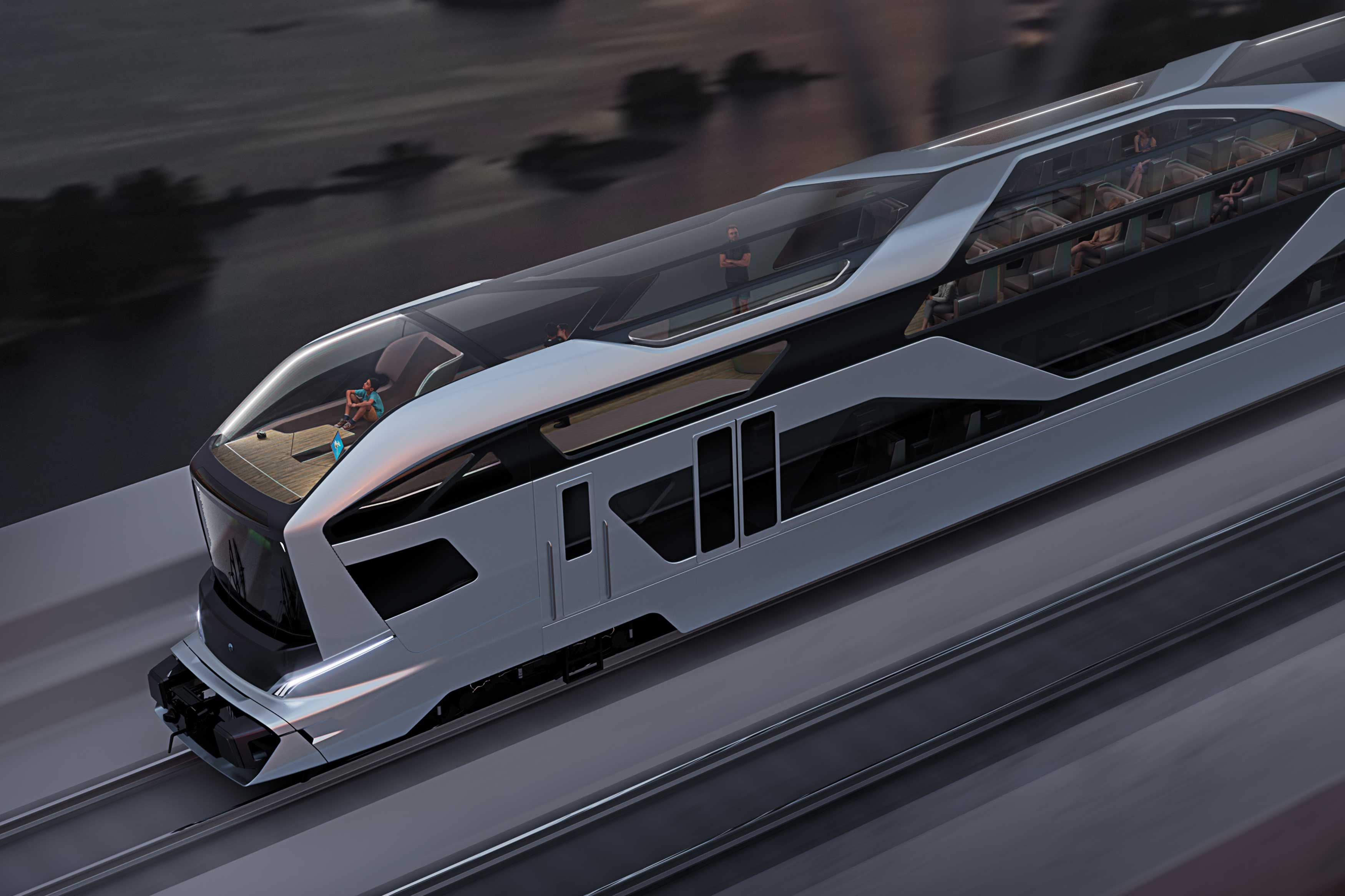 train，double-deck，panorama，future，2021 red dot design concept award，