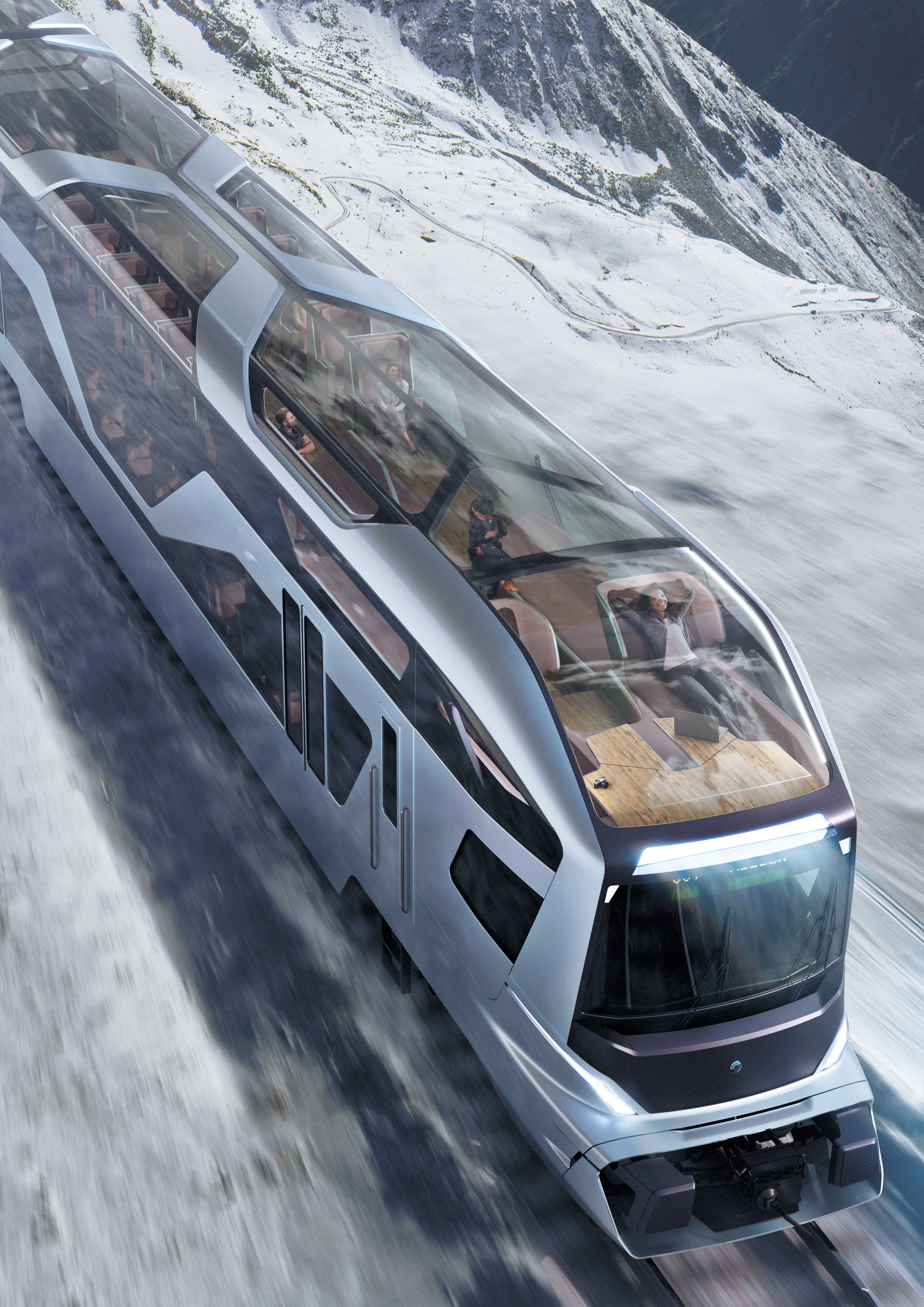 train，double-deck，panorama，future，2021 red dot design concept award，