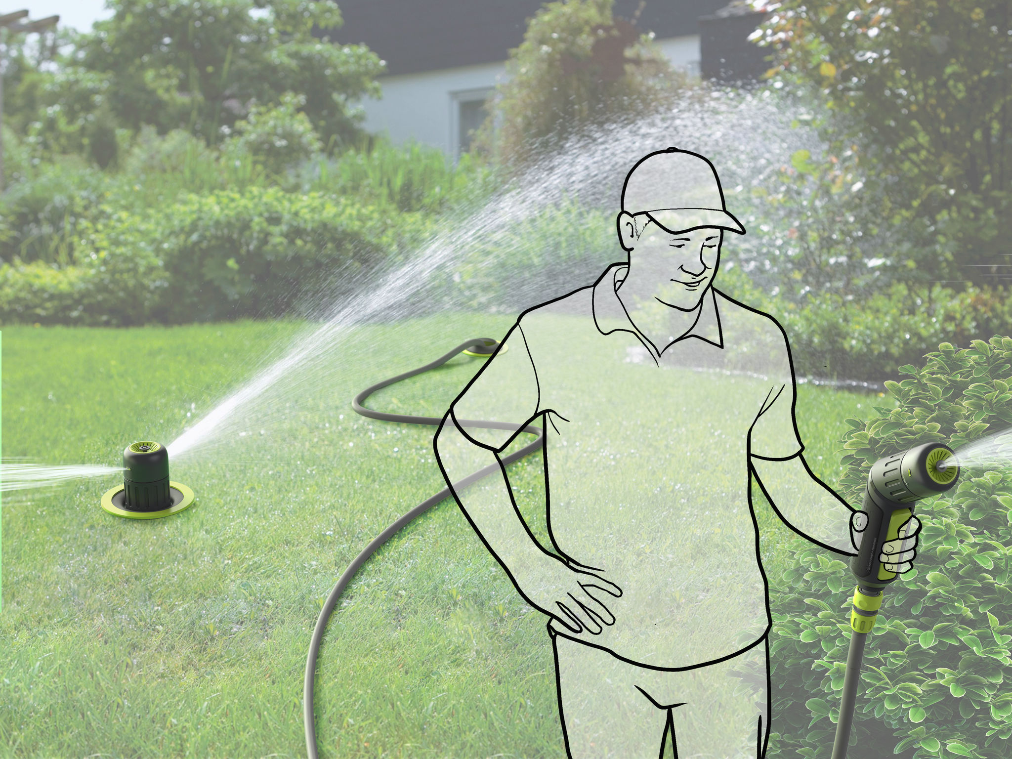 Floor plug-in nozzle，Hand held sprayer，irrigation，2021 red dot design concept award，