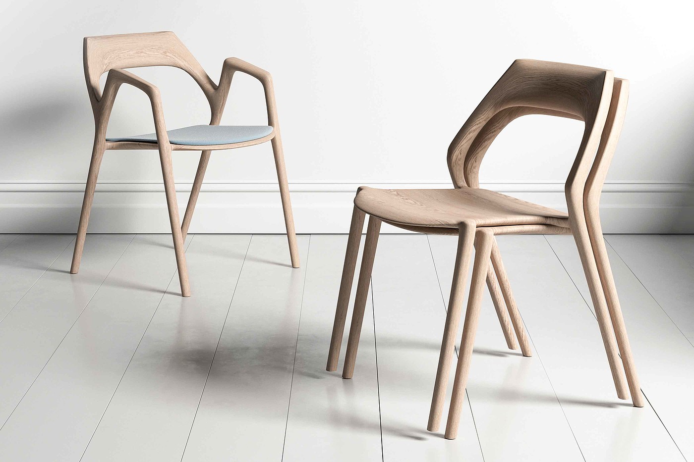 chair，wooden ，Slingshot shape，2021 red dot design concept award，