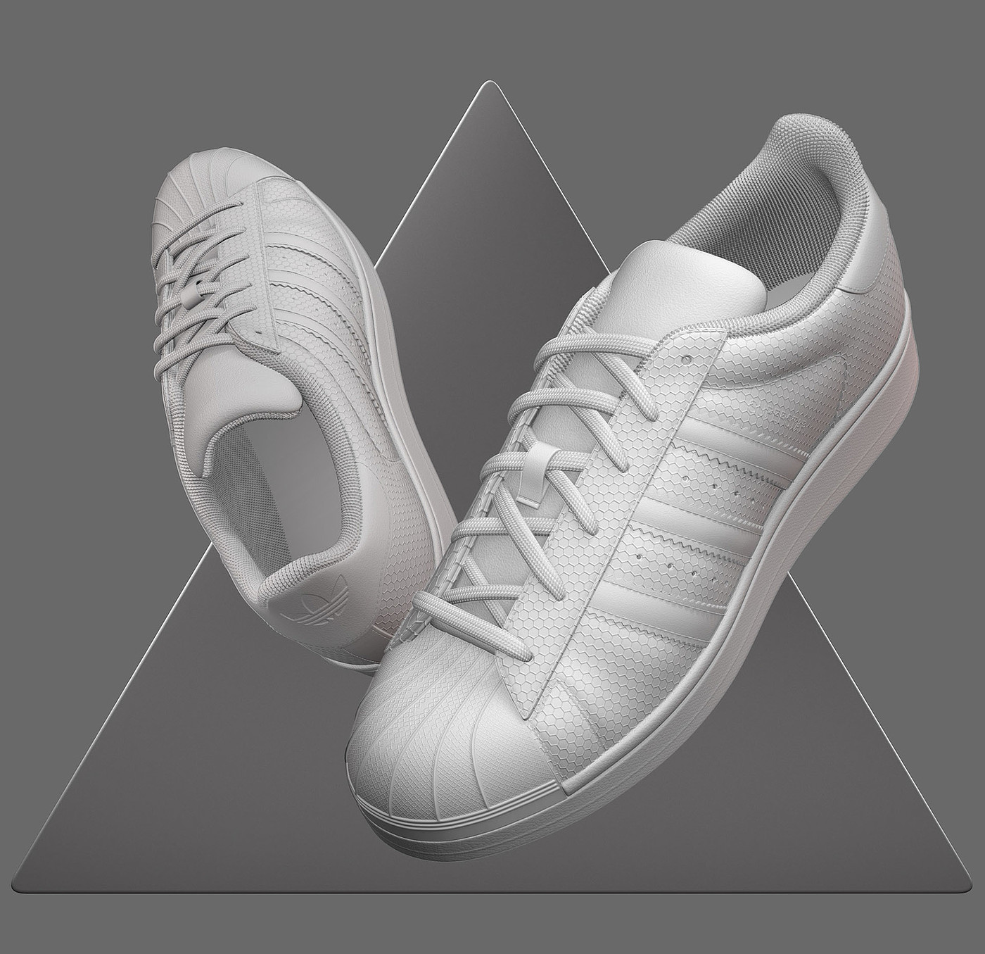 Adidas Superst，3D建模与渲染，鞋子，运动鞋，cgi，阿迪达斯，