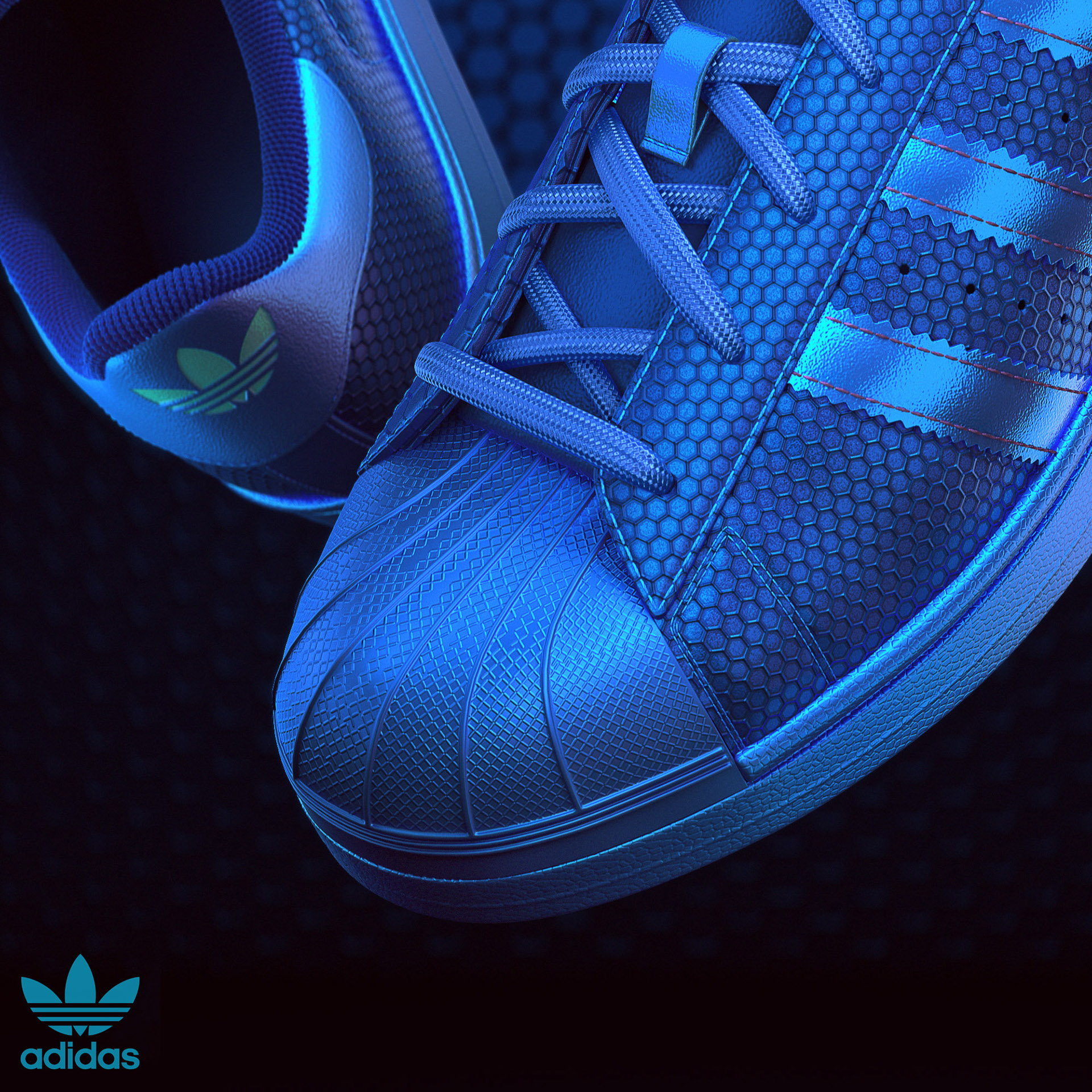 Adidas Superst，3D modeling and rendering，shoes，sneakers，cgi，Adidas，