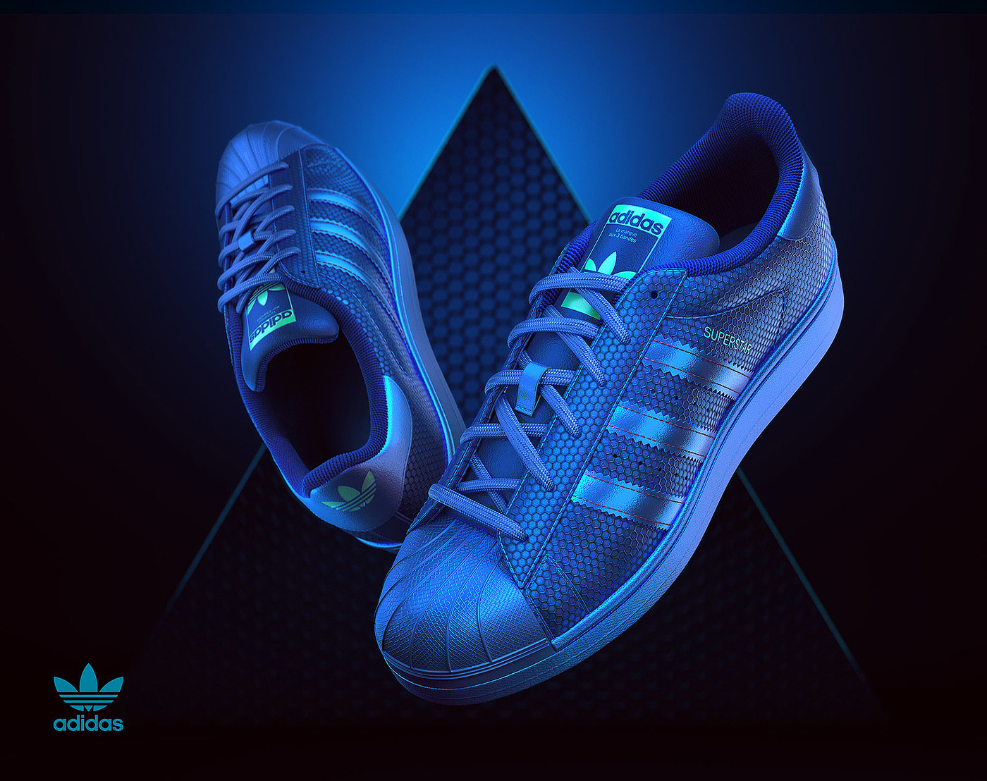 Adidas Superst，3D建模与渲染，鞋子，运动鞋，cgi，阿迪达斯，