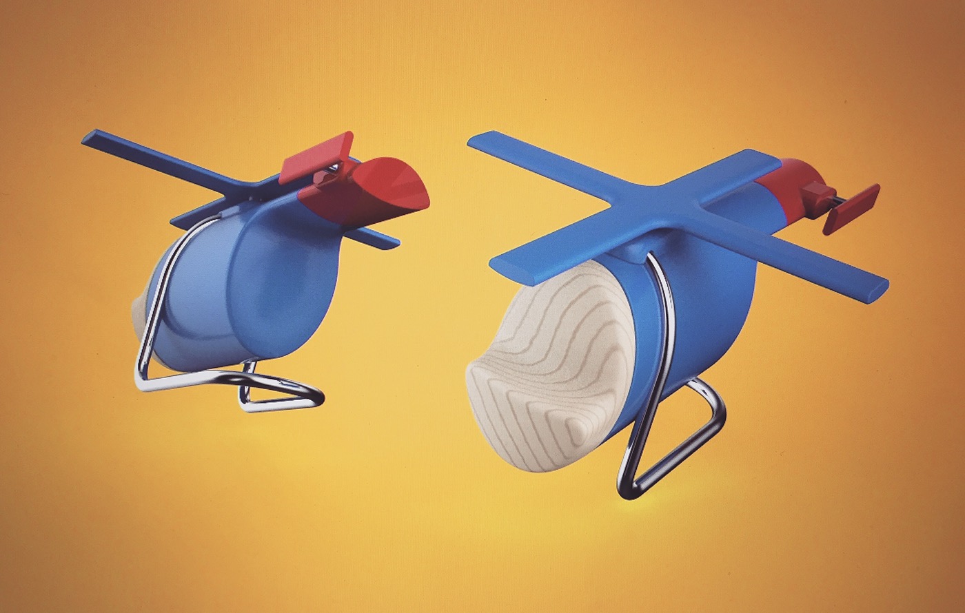 Toys，helicopter，Hand drawn，3D modeling，