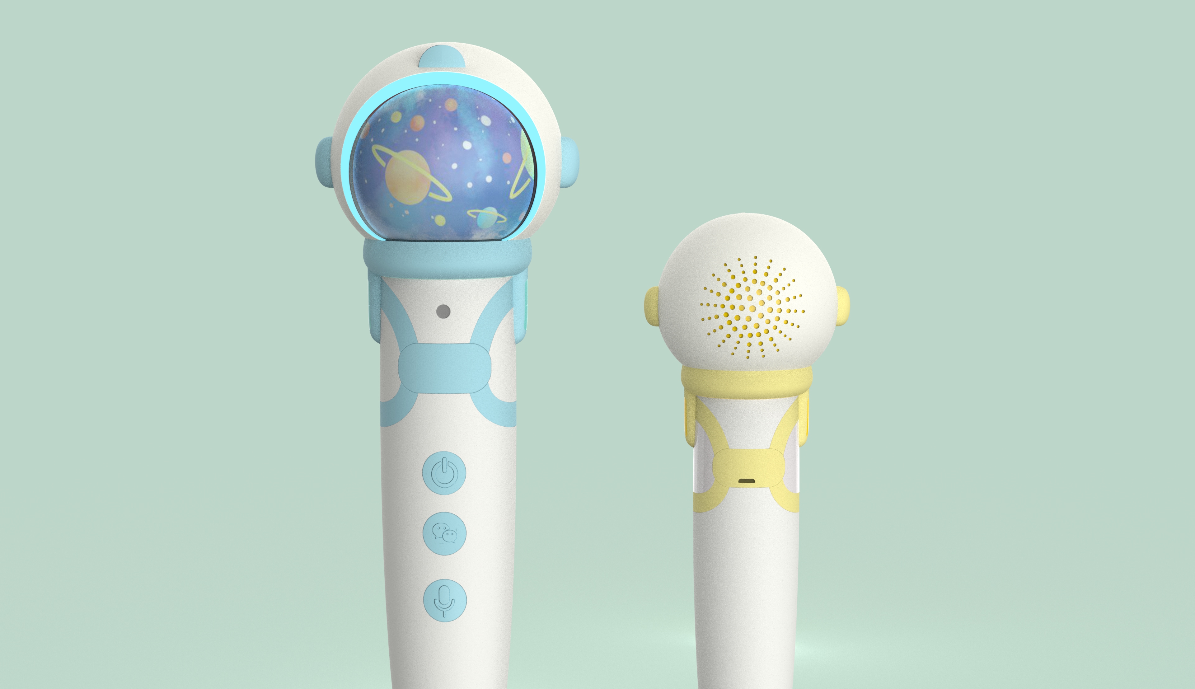 Astronauts point reading pen，