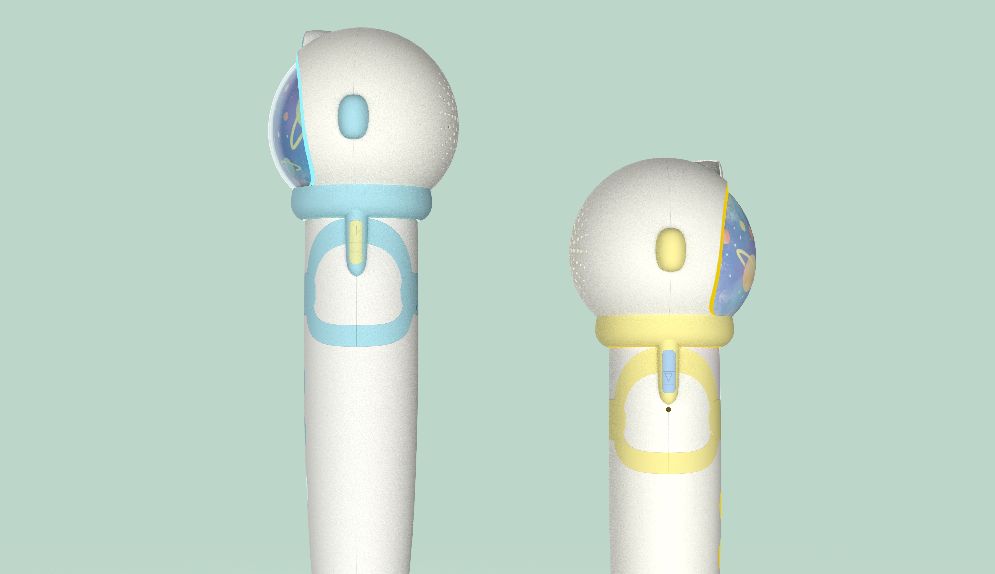 Astronauts point reading pen，