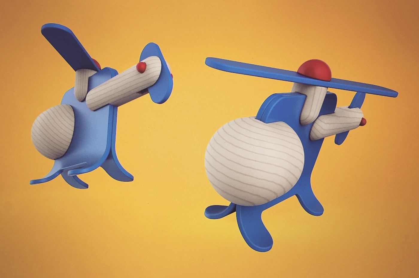 Toys，helicopter，Hand drawn，3D modeling，