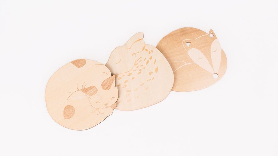 Coaster，glass，adorable，animal，wood，