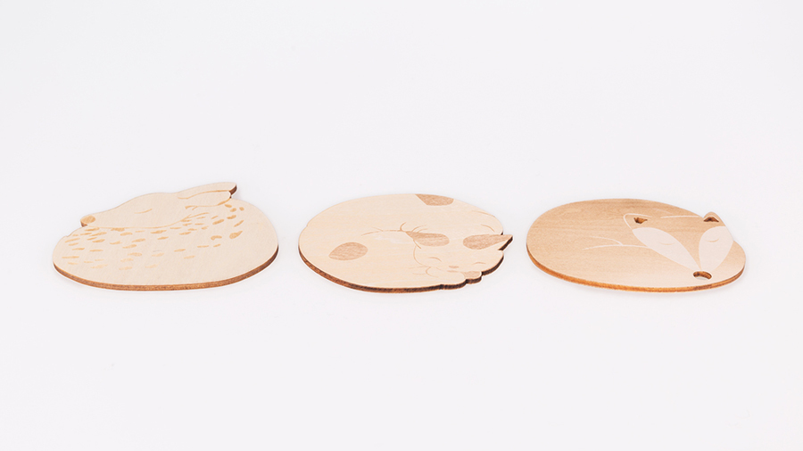 Coaster，glass，adorable，animal，wood，