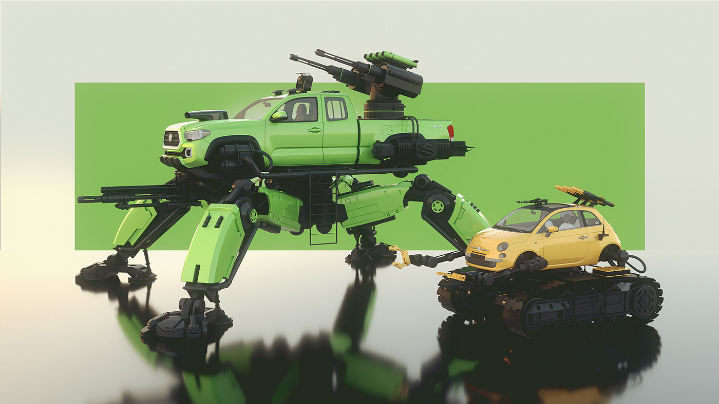 monsters，automobile，Mechanics，car garage，