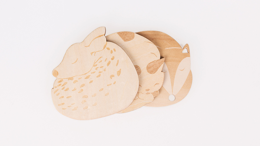 Coaster，glass，adorable，animal，wood，