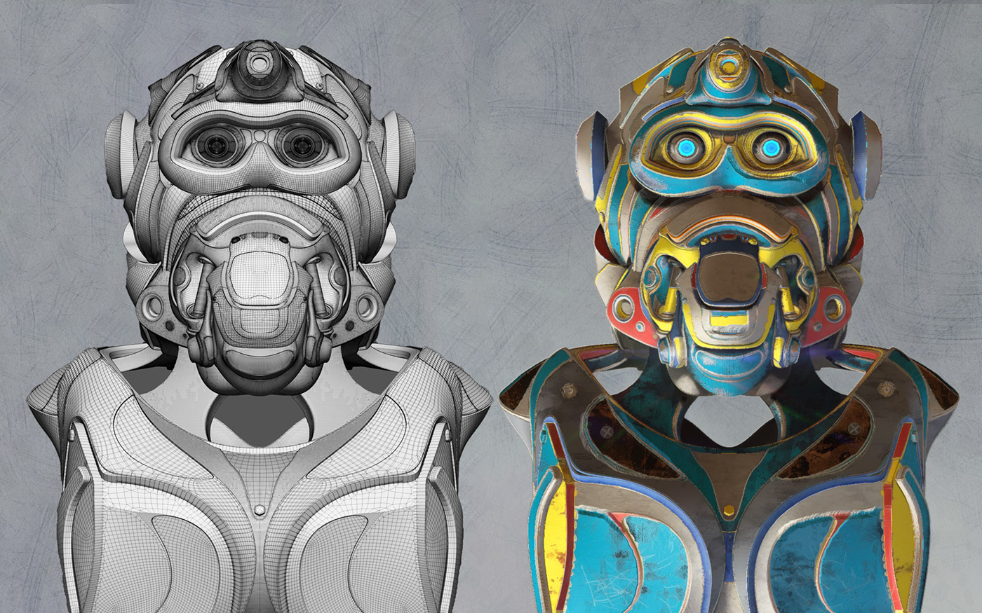 Zbrush，Graffiti，robot，sculpts，