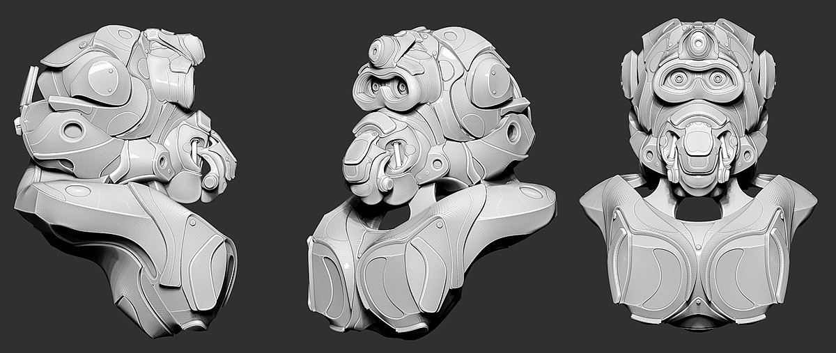 Zbrush，Graffiti，robot，sculpts，