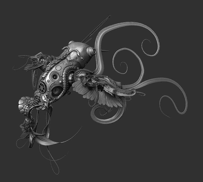 Zbrush，Graffiti，robot，sculpts，