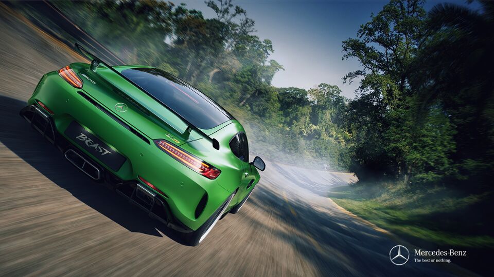 cg，Mercedes Benz，GT-R，"hulk."，automobile，Benz，automative lighting，green，