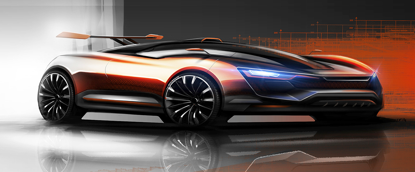 Automobile design，draft，Render，render，