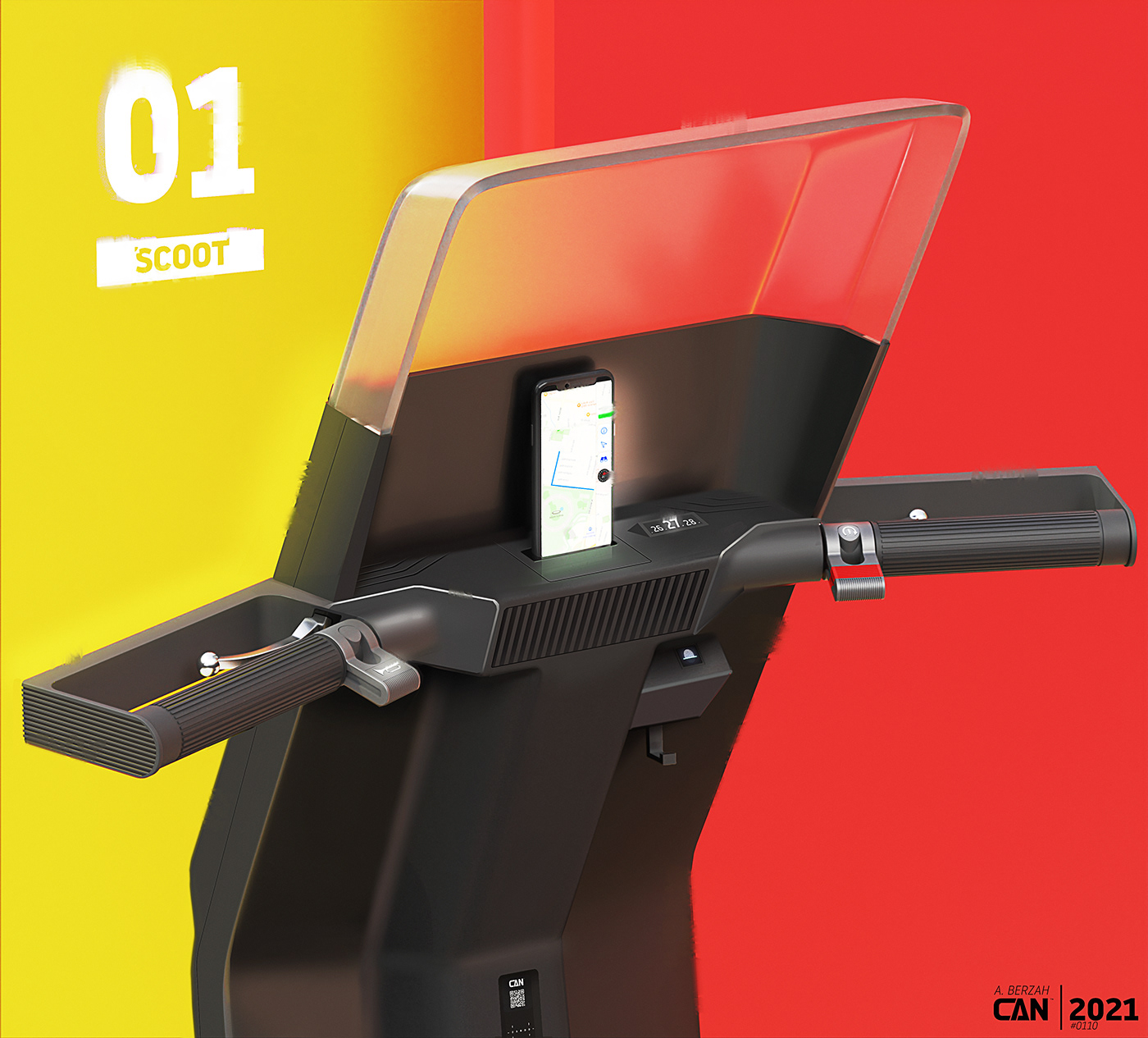 But Berzah Can，Electric food delivery scooter，conceptual design，Uber Eats，