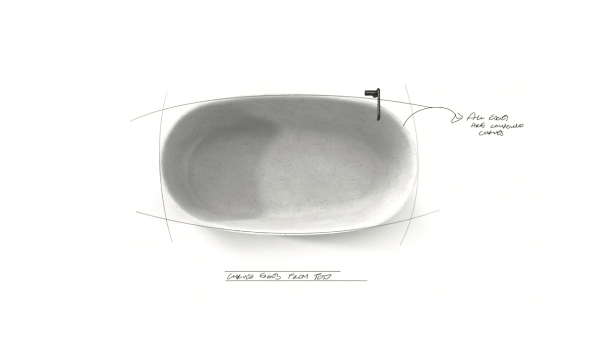 Barnaby Ward，Concrete bathtub，Concrete design，Repeatable manufacturing，glass fibre，Fusion 360，Detail design，