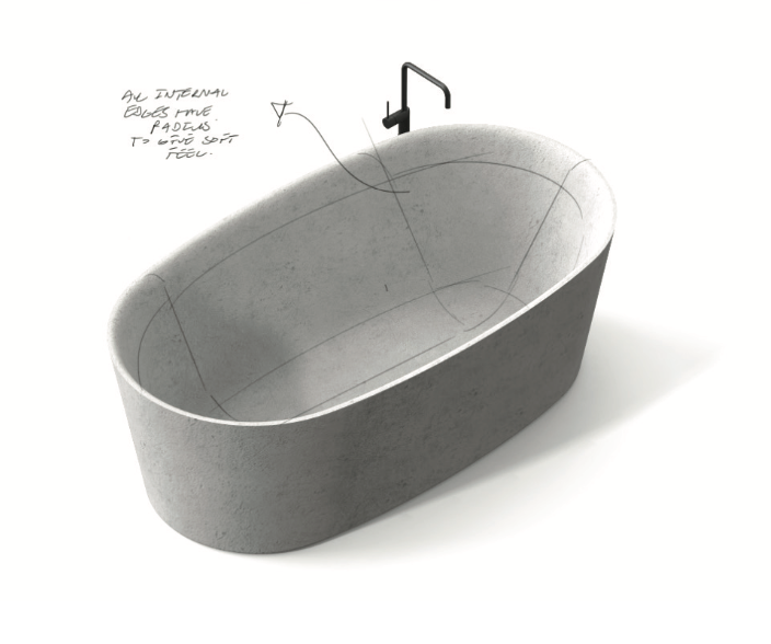 Barnaby Ward，Concrete bathtub，Concrete design，Repeatable manufacturing，glass fibre，Fusion 360，Detail design，